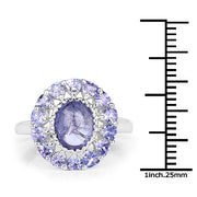 Bids.com 3.85 Carat Genuine Tanzanite .925 Sterling Silver Ring Rings