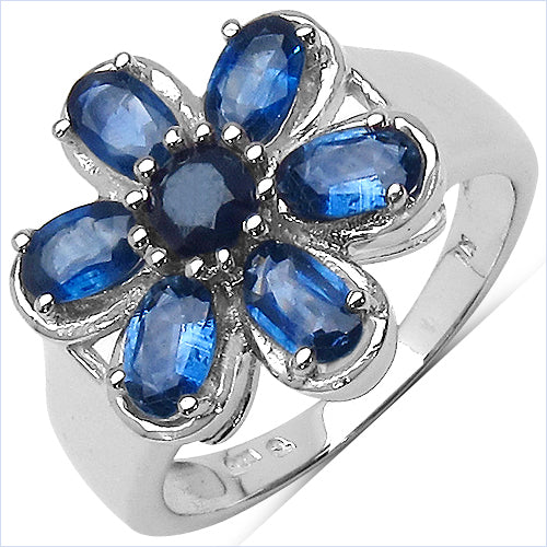 Bids.com 2.43 Carat Genuine Blue Sapphire .925 Sterling Silver Ring Rings