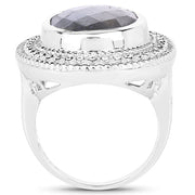 Bids.com 7.00 Carat Genuine Labradorite .925 Sterling Silver Ring Rings