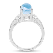 Bids.com 2.10 Carat Genuine Swiss Blue Topaz .925 Sterling Silver Ring Rings