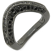 Bids.com 1.02 Carat Genuine Black Diamond .925 Sterling Silver Ring Rings