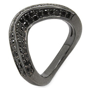 Bids.com 1.02 Carat Genuine Black Diamond .925 Sterling Silver Ring Rings