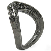Bids.com 1.02 Carat Genuine Black Diamond .925 Sterling Silver Ring Rings