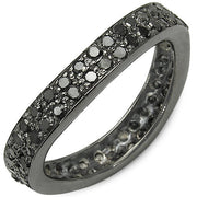 Bids.com 1.11 Carat Genuine Black Diamond .925 Sterling Silver Ring Rings