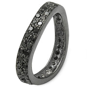 Bids.com 1.11 Carat Genuine Black Diamond .925 Sterling Silver Ring Rings