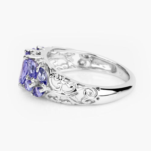Bids.com 1.63 Carat Genuine Tanzanite .925 Sterling Silver Ring Rings