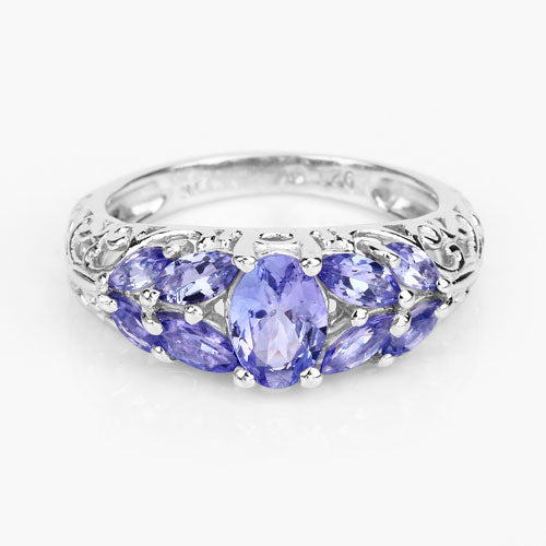 Bids.com 1.63 Carat Genuine Tanzanite .925 Sterling Silver Ring Rings