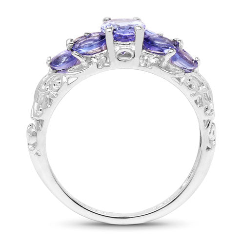 Bids.com 1.63 Carat Genuine Tanzanite .925 Sterling Silver Ring Rings