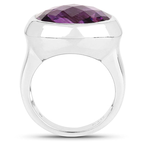 Bids.com 8.25 Carat Genuine Amethyst .925 Sterling Silver Ring Rings
