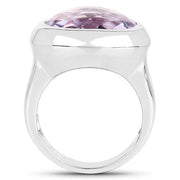 Bids.com 8.00 Carat Genuine Pink Amethyst .925 Sterling Silver Ring Rings
