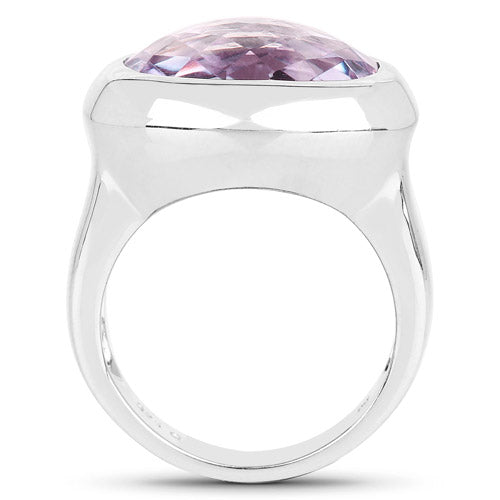 Bids.com 8.00 Carat Genuine Pink Amethyst .925 Sterling Silver Ring Rings