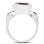 Bids.com 3.56 Carat Genuine Smoky Quartz .925 Sterling Silver Ring Rings
