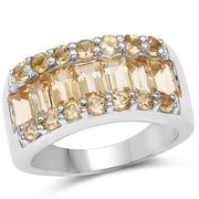 Bids.com 3.08 Carat Genuine Citrine .925 Sterling Silver Ring Rings