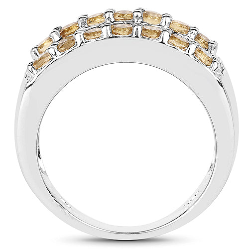 Bids.com 3.08 Carat Genuine Citrine .925 Sterling Silver Ring Rings