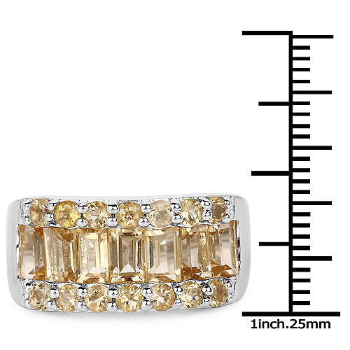 Bids.com 3.08 Carat Genuine Citrine .925 Sterling Silver Ring Rings