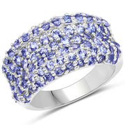 Bids.com 2.47 Carat Genuine Tanzanite .925 Sterling Silver Ring Rings