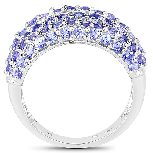 Bids.com 2.47 Carat Genuine Tanzanite .925 Sterling Silver Ring Rings