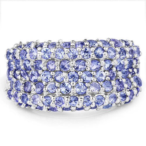 Bids.com 2.47 Carat Genuine Tanzanite .925 Sterling Silver Ring Rings