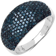 Bids.com 0.99 Carat Genuine Blue Diamond Sterling Silver Ring Rings