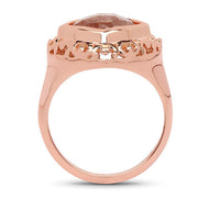 Bids.com 14K Rose Gold Plated 3.25 Carat Genuine Pink Rutile .925 Sterling Silver Ring Rings