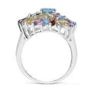 Bids.com 3.70 Carat Genuine Multi Stone .925 Sterling Silver Ring Rings
