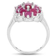 Bids.com 3.05 Carat Glass Filled Ruby .925 Sterling Silver Ring Rings