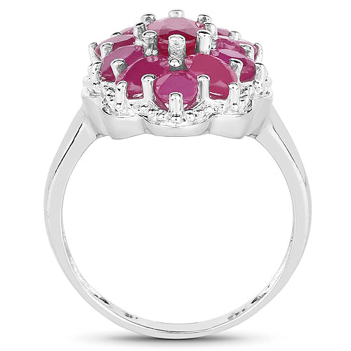 Bids.com 3.05 Carat Glass Filled Ruby .925 Sterling Silver Ring Rings