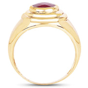Bids.com 14K Yellow Gold Plated 1.65 Carat Genuine Glass Filled Ruby .925 Sterling Silver Ring Rings
