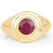 Bids.com 14K Yellow Gold Plated 1.65 Carat Genuine Glass Filled Ruby .925 Sterling Silver Ring Rings