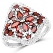 Bids.com 2.24 Carat Genuine Garnet .925 Sterling Silver Ring Rings