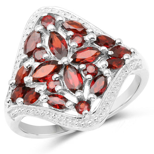 Bids.com 2.24 Carat Genuine Garnet .925 Sterling Silver Ring Rings