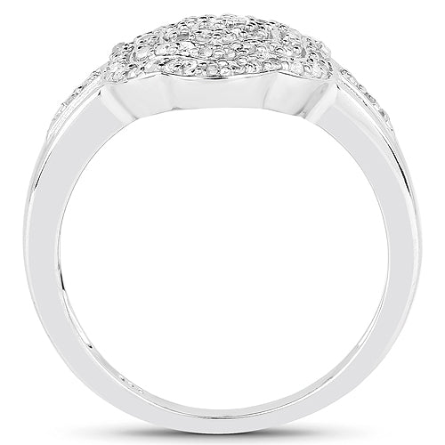 Bids.com 14K Yellow Gold Plated 0.29 Carat Genuine White Diamond .925 Sterling Silver Ring Rings