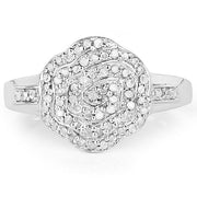 Bids.com 14K Yellow Gold Plated 0.29 Carat Genuine White Diamond .925 Sterling Silver Ring Rings