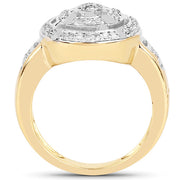 Bids.com 14K Yellow Gold Plated 0.21 Carat Genuine White Diamond .925 Sterling Silver Ring Rings