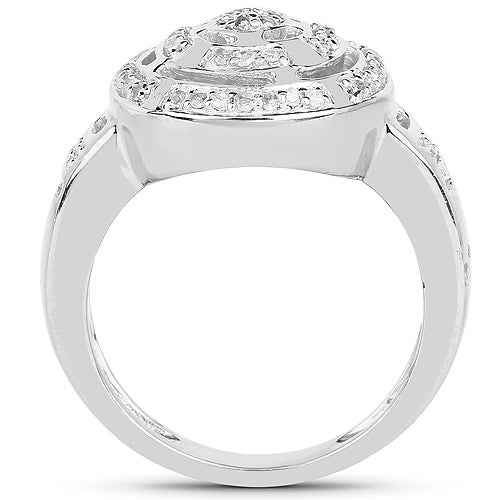 Bids.com 14K Yellow Gold Plated 0.21 Carat Genuine White Diamond .925 Sterling Silver Ring Rings