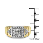 Bids.com 14K Yellow Gold Plated 0.21 Carat Genuine White Diamond .925 Sterling Silver Ring Rings