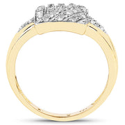 Bids.com 14K Yellow Gold Plated 0.23 Carat Genuine White Diamond .925 Sterling Silver Ring Rings
