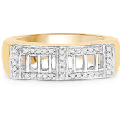 Bids.com 14K Yellow Gold Plated 0.19 Carat Genuine White Diamond .925 Sterling Silver Ring Rings