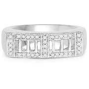 Bids.com 14K Yellow Gold Plated 0.19 Carat Genuine White Diamond .925 Sterling Silver Ring Rings