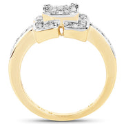Bids.com 14K Yellow Gold Plated 0.24 Carat Genuine White Diamond .925 Sterling Silver Ring Rings