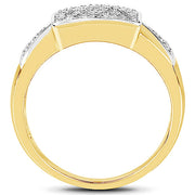Bids.com 14K Yellow Gold Plated 0.21 Carat Genuine White Diamond .925 Sterling Silver Ring Rings