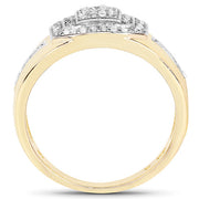 Bids.com 14K Yellow Gold Plated 0.29 Carat Genuine White Diamond .925 Sterling Silver Ring Rings