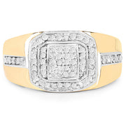 Bids.com 14K Yellow Gold Plated 0.29 Carat Genuine White Diamond .925 Sterling Silver Ring Rings