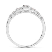 Bids.com 14K White Gold Plated 0.26 Carat Genuine White Diamond .925 Sterling Silver Ring Rings