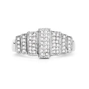 Bids.com 14K White Gold Plated 0.26 Carat Genuine White Diamond .925 Sterling Silver Ring Rings