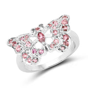 Bids.com 0.83 Carat Genuine Pink Tourmaline .925 Sterling Silver Ring Rings