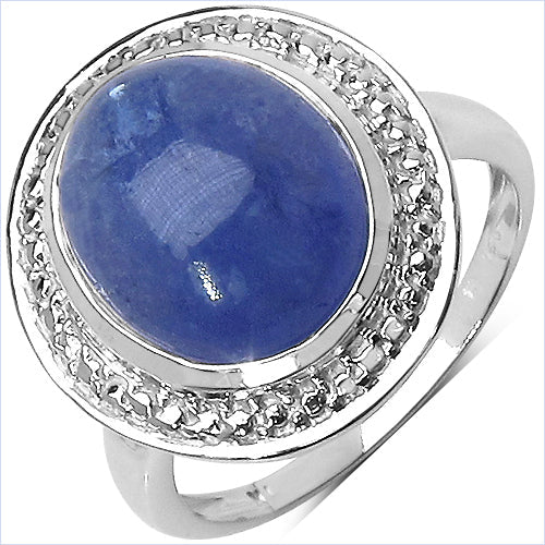 Bids.com 7.10 Carat Genuine Tanzanite .925 Sterling Silver Ring Rings
