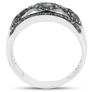 Bids.com 0.32 Carat Genuine Blue Diamond .925 Sterling Silver Ring Rings