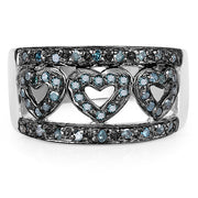 Bids.com 0.32 Carat Genuine Blue Diamond .925 Sterling Silver Ring Rings