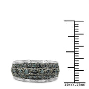 Bids.com 0.27 Carat Genuine Blue Diamond .925 Sterling Silver Ring Rings
